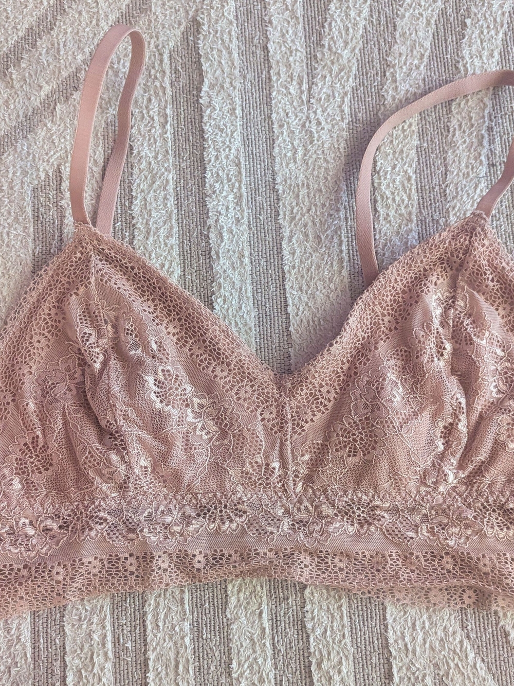 Rose + Vine Lace Bralette – Dusty rose – Size L/XL